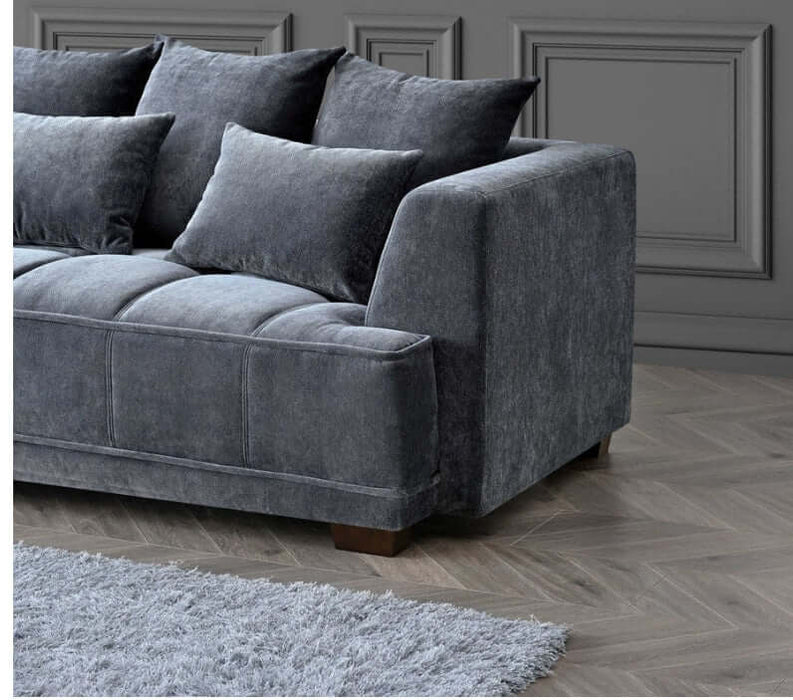 Aluxo Gramercy Group - Steel Velvet-Cheshire Furniture Outlet