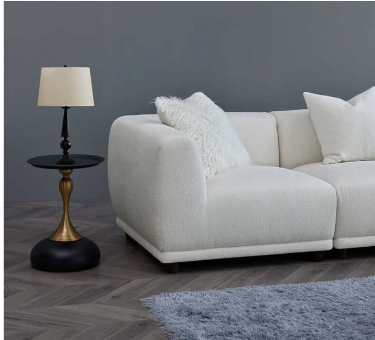 Aluxo Lottie Modular Corner - Polar Boucle-Cheshire Furniture Outlet