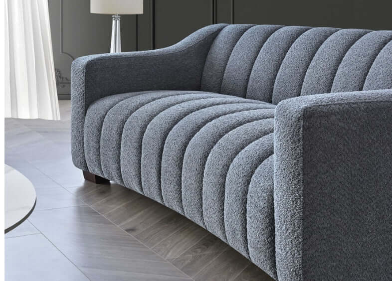 Aluxo Astoria 3 Seater Sofa - Iron Boucle Fabric-Cheshire Furniture Outlet