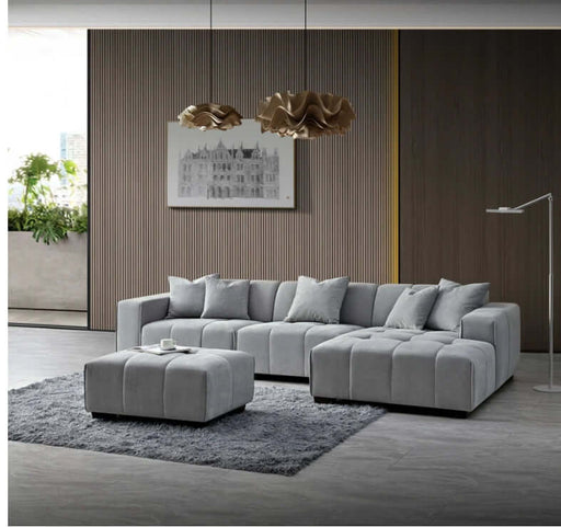Aluxo Leonard Right Hand Corner - Cloudy Grey Boucle-Cheshire Furniture Outlet