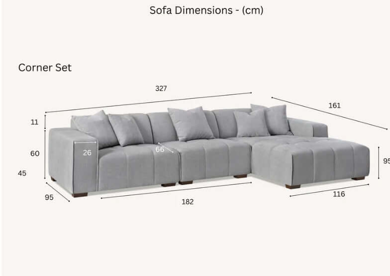 Aluxo Leonard Right Hand Corner - Cloudy Grey Boucle-Cheshire Furniture Outlet