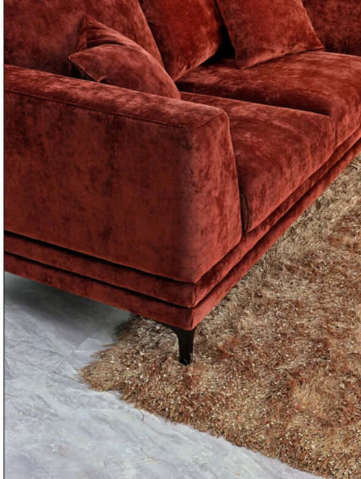 Aluxo Lenox Sofa Range - Rust Velvet-Cheshire Furniture Outlet