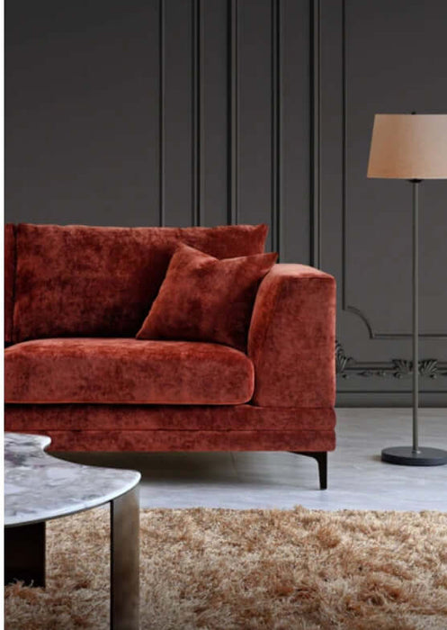 Aluxo Lenox Sofa Range - Rust Velvet-Cheshire Furniture Outlet