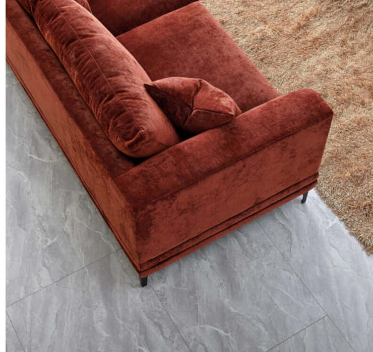 Aluxo Lenox Sofa Range - Rust Velvet-Cheshire Furniture Outlet