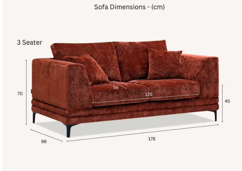 Aluxo Lenox Sofa Range - Rust Velvet-Cheshire Furniture Outlet