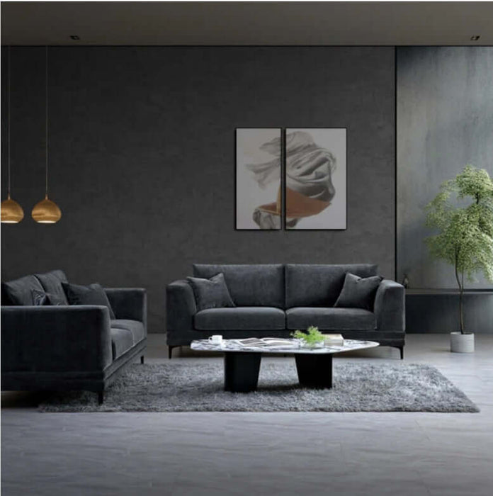 Aluxo Lenox Sofa Range - Steel Velvet-Cheshire Furniture Outlet