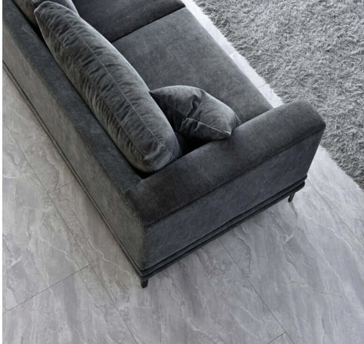 Aluxo Lenox Sofa Range - Steel Velvet-Cheshire Furniture Outlet