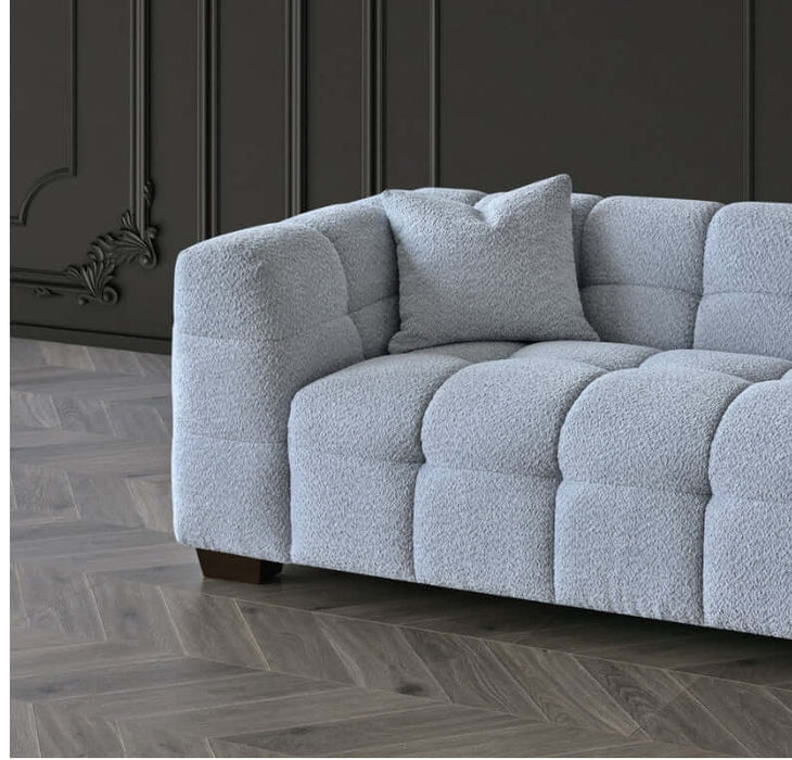 Aluxo Tribeca Sofa Range - Pearl Boucle 3+1+Stool-Cheshire Furniture Outlet