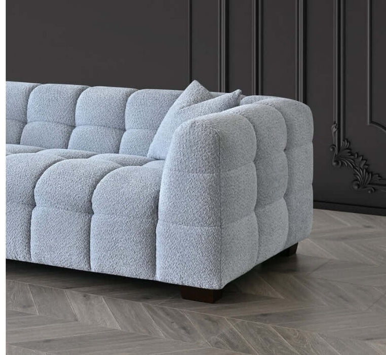 Aluxo Tribeca Sofa Range - Pearl Boucle 3+1+Stool-Cheshire Furniture Outlet