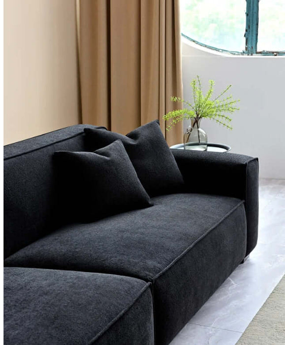 Dakota 4 seater with Chaise - Midnight Boucle-Cheshire Furniture Outlet