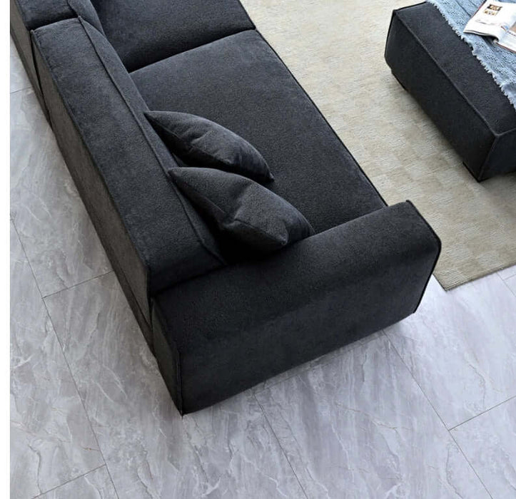 Dakota 4 seater with Chaise - Midnight Boucle-Cheshire Furniture Outlet