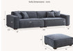 Dakota 4 seater with Chaise - Midnight Boucle-Cheshire Furniture Outlet