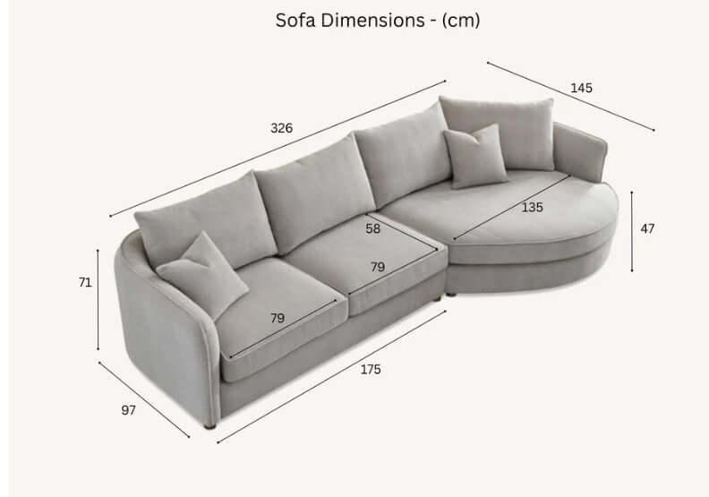 Aluxo Rubin Corner Chaise - Pebble Boucle-Cheshire Furniture Outlet