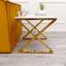 Zion Gold Lamp Table with Polar White Sintered Top-Cheshire Furniture Outlet
