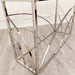 Stella Chrome Console Table with Stomach Ash Grey Sintered Top-Cheshire Furniture Outlet