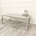 Stella Chrome Coffee Table with Stomach Ash Grey Sintered Top-Cheshire Furniture Outlet