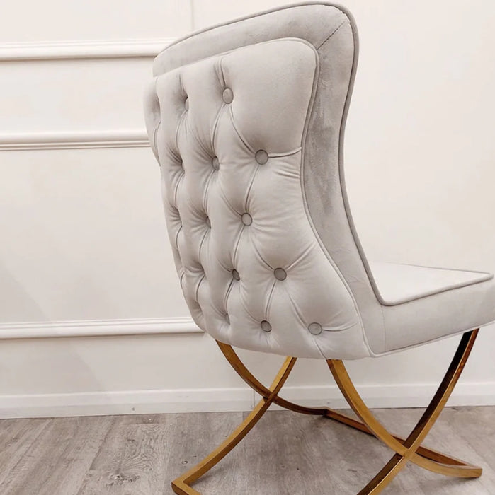Sandhurst X Leg Dining Chair in Gold-Cheshire Furniture Outlet