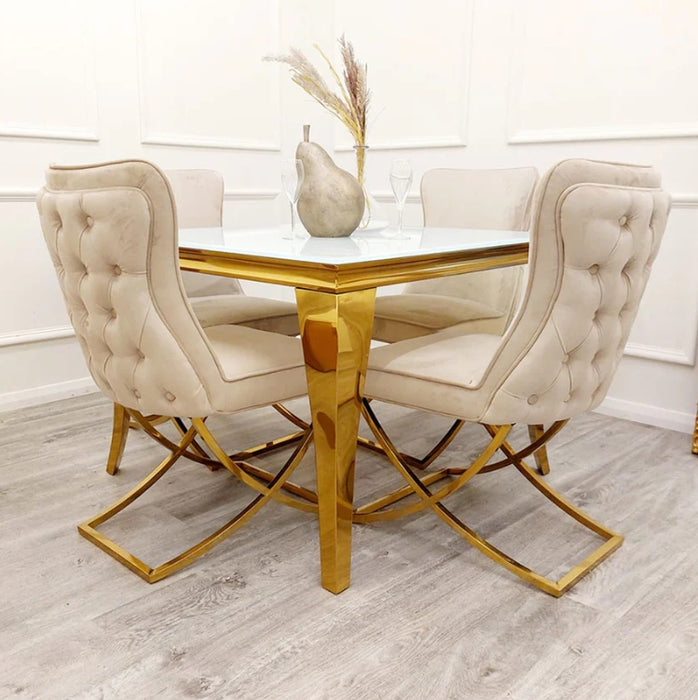 Sandhurst X Leg Dining Chair in Gold-Cheshire Furniture Outlet