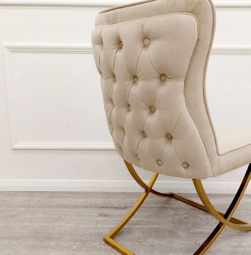 Sandhurst X Leg Dining Chair in Gold-Cheshire Furniture Outlet