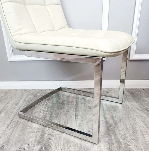 Tara Faux Leather Dining Chair with plain Back & Stitch Detail-Cheshire Furniture Outlet