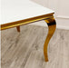 Louis Gold 1.5 Dining Table with White Glass Top-Cheshire Furniture Outlet