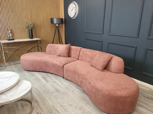 Miami Curved Cinema Boucle Sofa-Cheshire Furniture Outlet