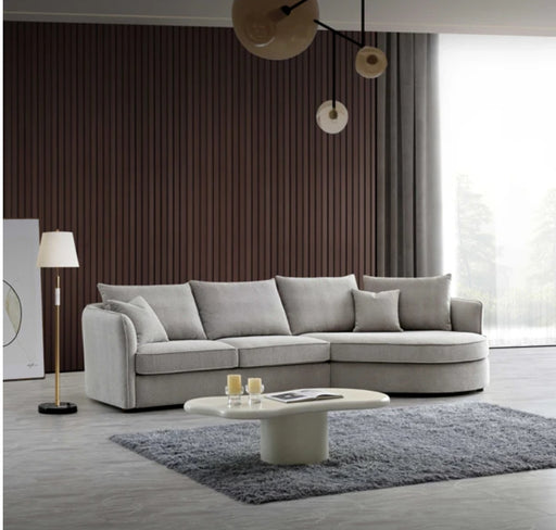 Aluxo Rubin Corner Chaise in Pebble Boucle-Cheshire Furniture Outlet