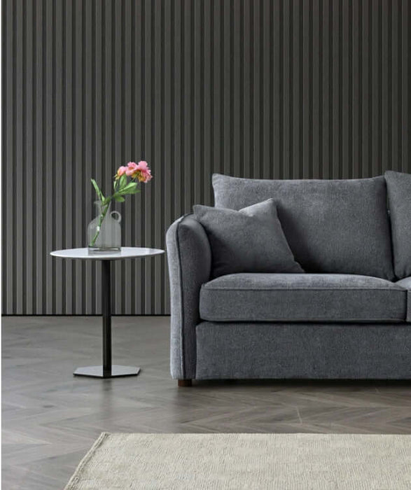 Aluxo Rubin Corner Chaise in Charcoal Boucle-Cheshire Furniture Outlet