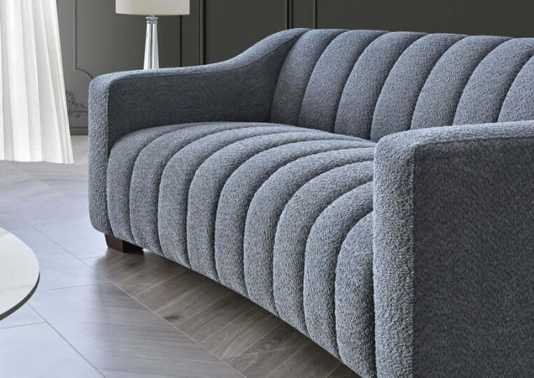 Aluxo Astoria 3 Seater Sofa in Iron Boucle Fabric-Cheshire Furniture Outlet