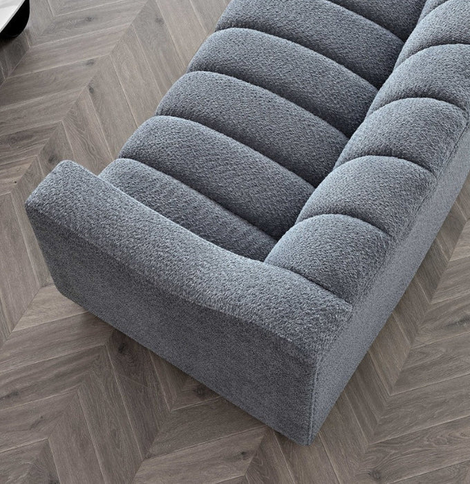 Aluxo Astoria 3 Seater Sofa in Iron Boucle Fabric-Cheshire Furniture Outlet