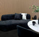 Furnish365, Miami Black 3 Seater Sofa, Boucle Fabric