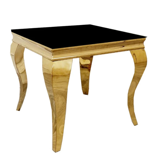 Louis Gold Lamp Table with Black Glass Top-Cheshire Furniture Outlet