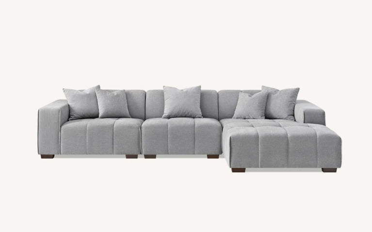 Aluxo Leonard Right Hand Corner Group in Cloudy Grey Boucle-Cheshire Furniture Outlet