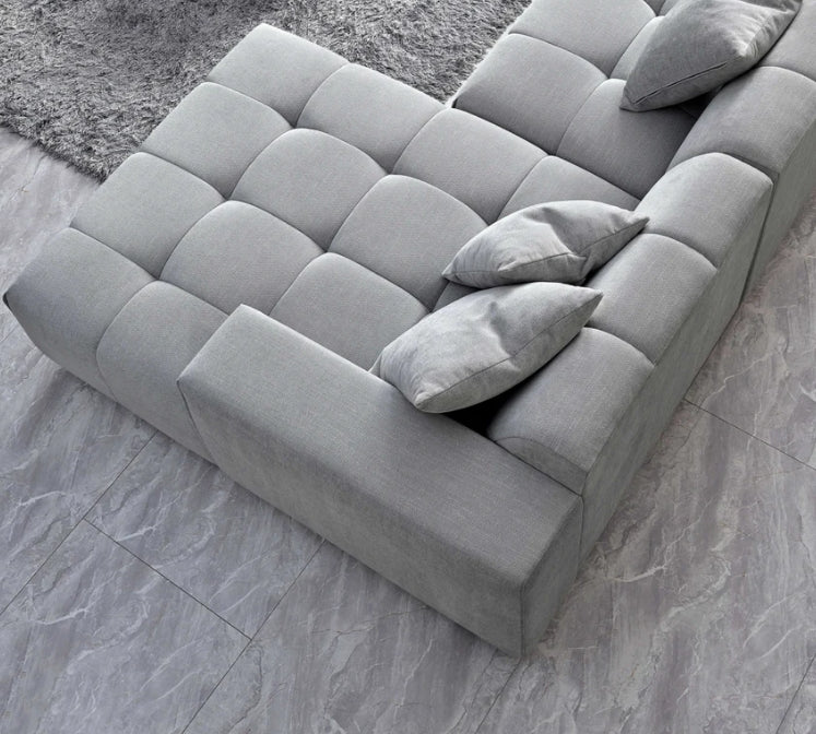 Aluxo Leonard Right Hand Corner Group in Cloudy Grey Boucle-Cheshire Furniture Outlet