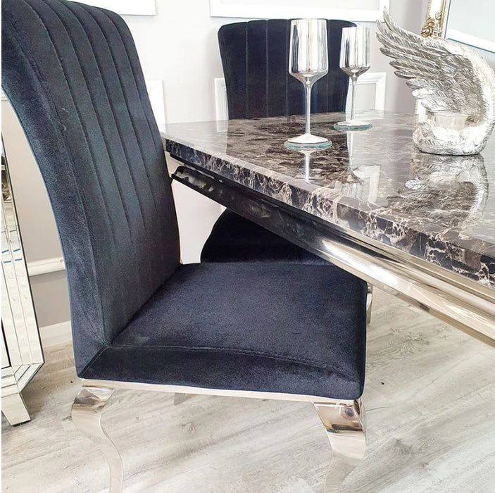 Nicole Dining Chair with Plain Back, Line & Cross Stitch-Cheshire Furniture Outlet