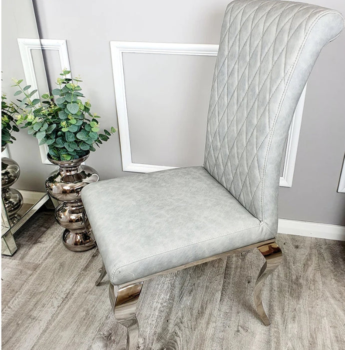 Nicole Dining Chair with Plain Back, Line & Cross Stitch-Cheshire Furniture Outlet