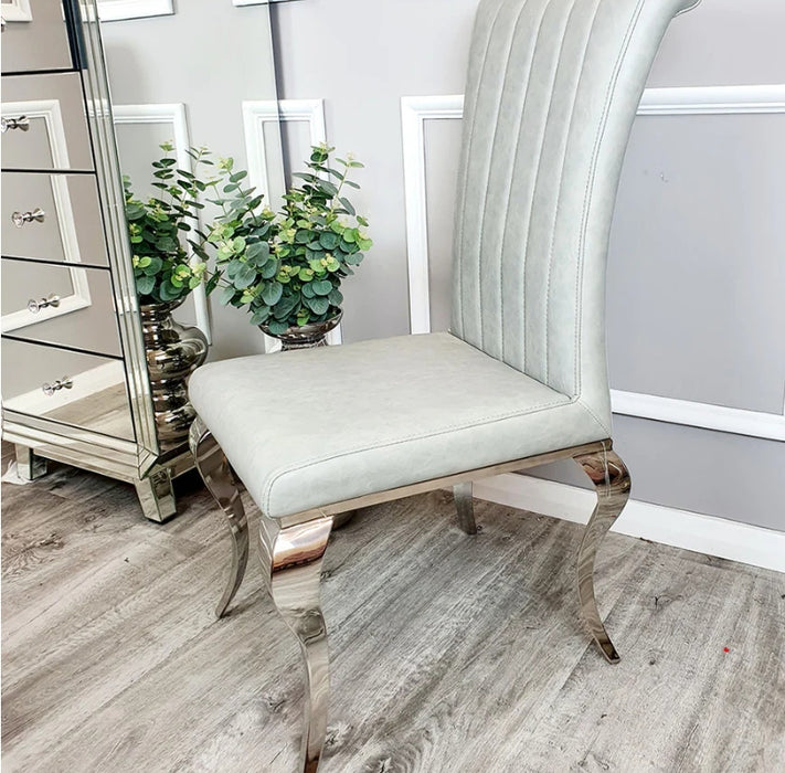 Nicole Dining Chair with Plain Back, Line & Cross Stitch-Cheshire Furniture Outlet