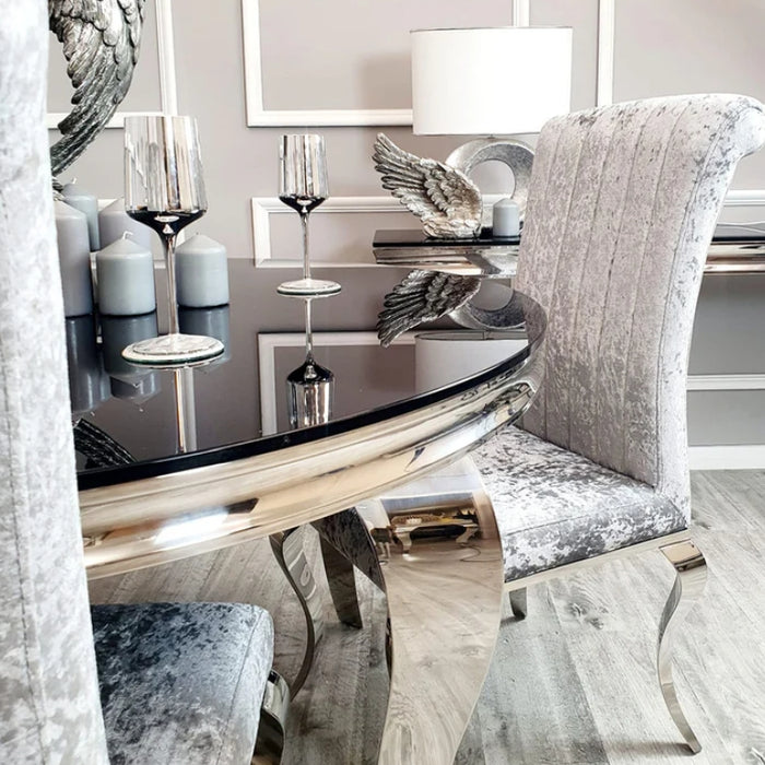 Nicole Dining Chair with Plain Back, Line & Cross Stitch-Cheshire Furniture Outlet