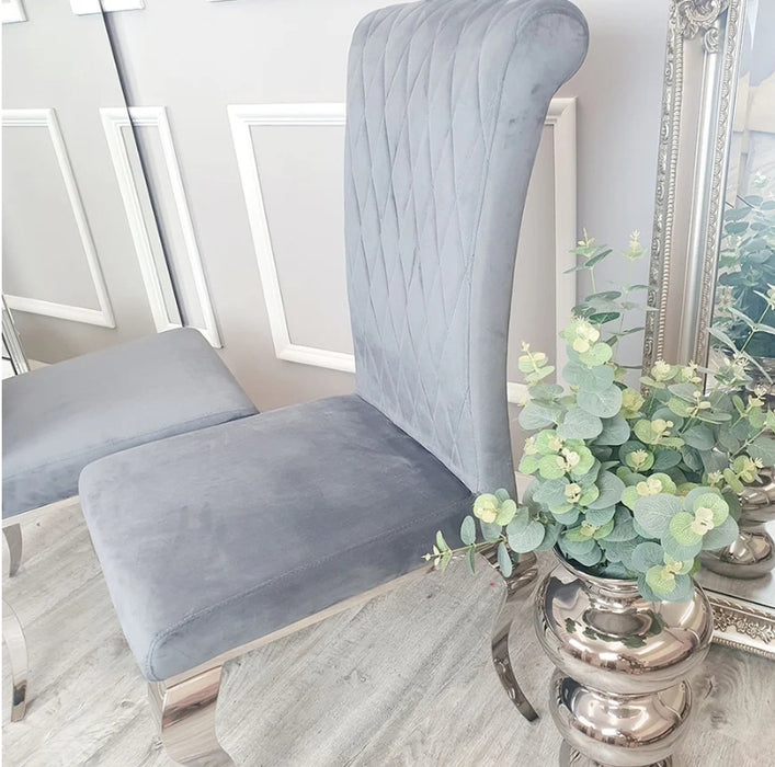 Nicole Dining Chair with Plain Back, Line & Cross Stitch-Cheshire Furniture Outlet