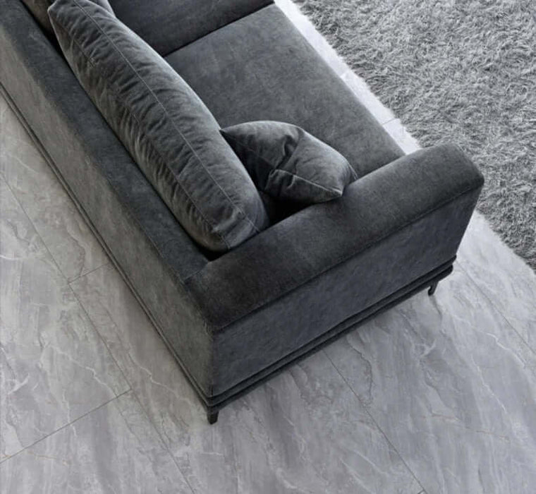 Aluxo Lenox Sofa Range in Steel Velvet-Cheshire Furniture Outlet