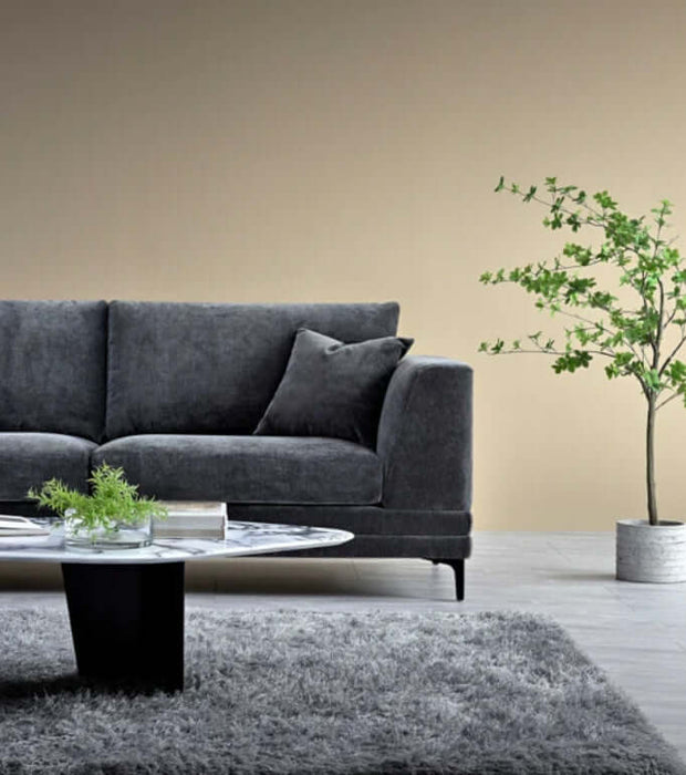 Aluxo Lenox Sofa Range in Steel Velvet-Cheshire Furniture Outlet