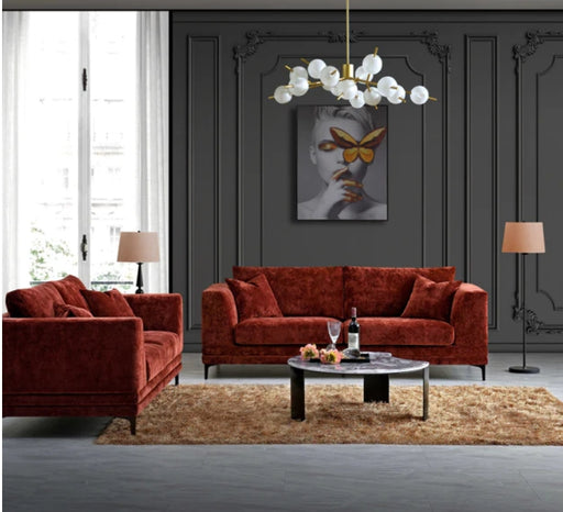 Aluxo Lenox Sofa Range in Rust Velvet-Cheshire Furniture Outlet