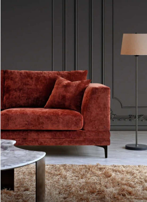 Aluxo Lenox Sofa Range in Rust Velvet-Cheshire Furniture Outlet
