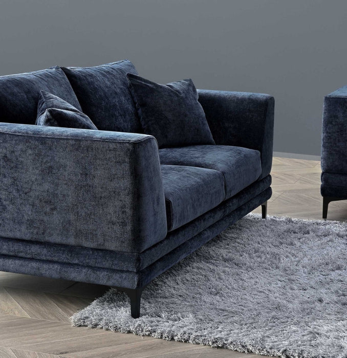 Aluxo Lenox Sofa Range in Aegean Blue Velvet-Cheshire Furniture Outlet