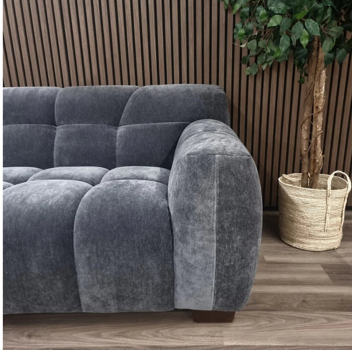 Aluxo Harlem Sofa Range in Steel Velvet-Cheshire Furniture Outlet