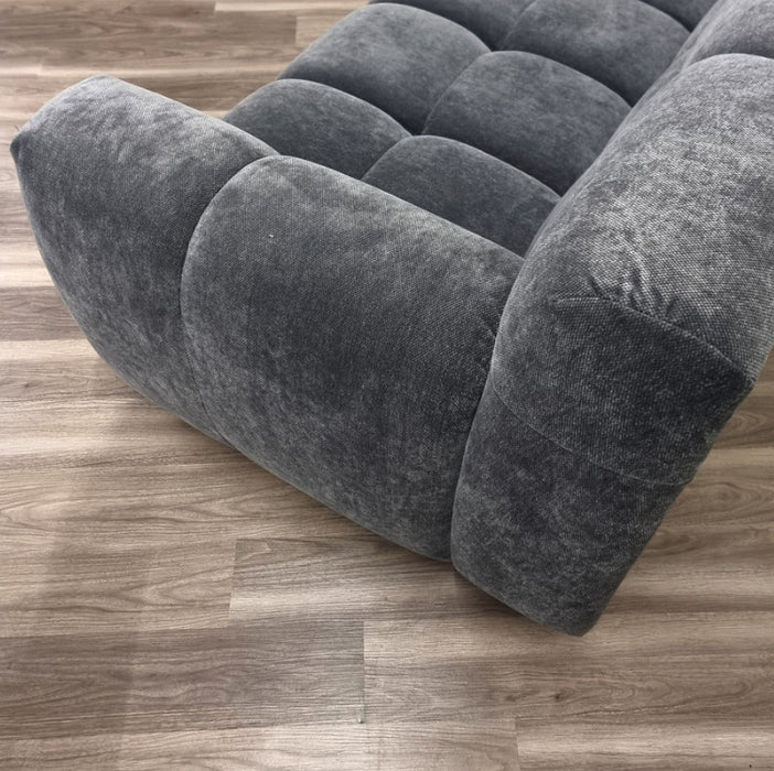 Aluxo Harlem Sofa Range in Steel Velvet-Cheshire Furniture Outlet