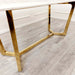 Lucien 1.8 Gold Dining Table with Pandora Gold Sintered Stone Top-Cheshire Furniture Outlet