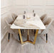 Lucien 1.8 Gold Dining Table with Pandora Gold Sintered Stone Top-Cheshire Furniture Outlet