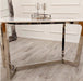 Lucien 1.6 Chrome Dining Table with Polar White Sintered Stone Top-Cheshire Furniture Outlet