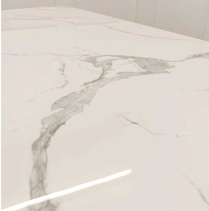 Valeo Gold 1.8 Dining Table with Polar White Sintered Stone Top-Cheshire Furniture Outlet